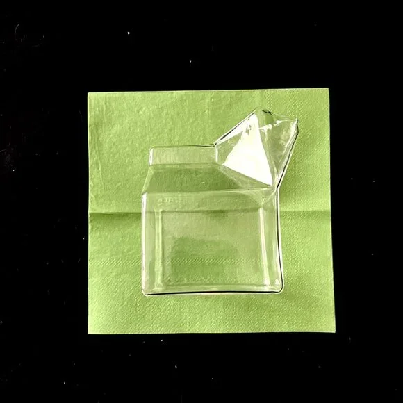 NWOT ‘Half Pint Mini Carton Creamer’ Hand Blown-Glass - Picture 2 of 7